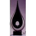 Art Glass Sculpture - Dark Brown Teardrop w/ 1 Hole